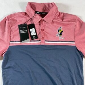 Travis Mathew Mens Small Polo Shirt Color Block Golf Bee Logo Performance NWT